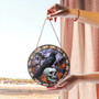 Raven Skull Halloween Stained Glass Suncatcher - Gothic Window Art For Spooky Fall DéCor And Horror Fans