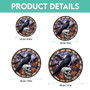 Raven Skull Halloween Stained Glass Suncatcher - Gothic Window Art For Spooky Fall DéCor And Horror Fans