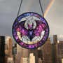 Spooky Bat Halloween Stained Glass Suncatcher For Gothic Decor Lovers