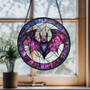 Spooky Bat Halloween Stained Glass Suncatcher For Gothic Decor Lovers