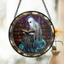 Spooky Ghost Reading Stained Glass Suncatcher - Halloween Library Art For Book Lovers