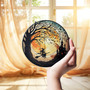 Spooky Halloween Witch Suncatcher - Gothic Stained Glass Window Hanging For Haunted House DéCor