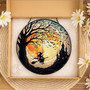 Spooky Halloween Witch Suncatcher - Gothic Stained Glass Window Hanging For Haunted House DéCor