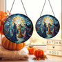 Witches Dancing Forest Stained Glass Suncatcher - Halloween Decor For Her