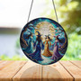 Witches Dancing Forest Stained Glass Suncatcher - Halloween Decor For Her