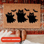 Cat Ghost Doormat For Halloween – Outdoor Coir Decor For Cat Moms