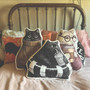 Personalized Halloween Black Cat Pillow With Bat Wings - Cozy DéCor For Cat Lovers