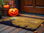 Halloween Spirit Ghost House Doormat - Welcome Mat With Pumpkins | Funny Recycled Rubber Halloween Decor