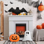 3-Piece Halloween Pillow Set With Pumpkin Ghost Bat Shaped Throw Pillows In Crystal Velvet For Couch And Bed
