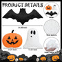 3-Piece Halloween Pillow Set With Pumpkin Ghost Bat Shaped Throw Pillows In Crystal Velvet For Couch And Bed