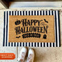 Cute Halloween Doormat For Front Door - Trick Or Treat Design With Pumpkin Decor For Halloween Party