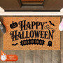Cute Halloween Doormat For Front Door - Trick Or Treat Design With Pumpkin Decor For Halloween Party