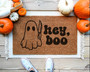 Funny Hey Boo Ghost Doormat For Halloween - Personalized Fall Welcome Mat