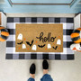 Personalized Halloween Doormat For Halloween Lovers - Bat And Ghost Outdoor Decor For Fall
