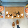 Personalized Halloween Doormat For Halloween Lovers - Bat And Ghost Outdoor Decor For Fall