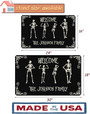 Personalized Skeleton Halloween Doormat - Funny Welcome Mat For Outdoor Entrance