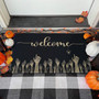 Skeleton Theme Halloween Doormat - Outdoor Welcome Mat For Patio - Fall Accent Rug