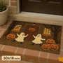 Cute Spooky Ghost Pumpkin Mat For Outdoor Trick Or Treat - Halloween Porch Decor