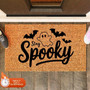 Personalized Stay Spooky Ghost Doormat For Halloween - Front Door Decor, Horror Theme