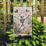 Be a Nice Human Garden Flag – Funny Goth Skeleton Floral Halloween Outdoor Decor