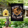 Beware the Full Moon Garden Flag – Witchy Halloween Outdoor Decor for Spooky Fall