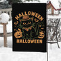 Spooky Halloween Black Cat Flag For Outdoor Garden - Preppy Goth House Banner