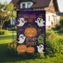 "Boo-tiful Day" Garden Flag – Ghost & Pumpkin Halloween Decor for Spooky Yards