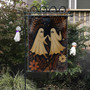 Cute Dancing Ghost Couple Garden Flag For Halloween - Vintage Floral Halloween Yard Decoration