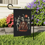 Personalized Dancing Skeleton Halloween Garden Flag - Spooky Goth House Banner For Fall Yard Decor