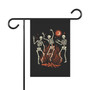 Personalized Dancing Skeleton Halloween Garden Flag - Spooky Goth House Banner For Fall Yard Decor