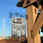 Cute Ghost Halloween Garden Flag For Outdoor Fall Decor - Hangin' With My Boos Theme With Pumpkins And Flowers