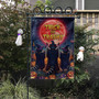 Spooky Halloween Garden Flag With Raccoons & Pumpkins - Witchy Outdoor Decor - Trick Or Trashy Design