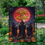 Spooky Halloween Garden Flag With Raccoons & Pumpkins - Witchy Outdoor Decor - Trick Or Trashy Design