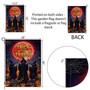Spooky Halloween Garden Flag With Raccoons & Pumpkins - Witchy Outdoor Decor - Trick Or Trashy Design