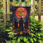 Spooky Halloween Garden Flag With Raccoons & Pumpkins - Witchy Outdoor Decor - Trick Or Trashy Design