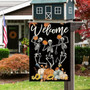 Humorous Skeleton Halloween Garden Flag For Autumn - Farmhouse Yard Decor For Thanksgiving