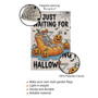 Funny Skeleton 'Just Waiting For Halloween' Garden Flag For Spooky Outdoor Fall Decoration