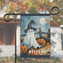 Cute Ghost Halloween Yard Flag For Spooky Outdoor Fall Decor - Goth Garden Banner