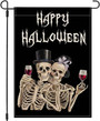 Gothic Skeleton Couple Garden Flag – Halloween Outdoor Decor for Porch & Patio