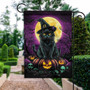 Spooky Halloween Black Cat Flag For Porch & Garden - Witch Themed Outdoor Decor