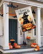 Halloween Black Cat And Pumpkin House Flag - Outdoor Holiday Decor 28x40, Burlap Yard Decoration