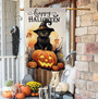 Halloween Black Cat And Pumpkin House Flag - Outdoor Holiday Decor 28x40, Burlap Yard Decoration