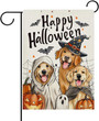 Spooky Halloween Dog Garden Flag For Pet Owners - Ghost Dogs & Pumpkins Theme, Outdoor Home DéCor, 12x18 Double-Sided