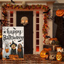 Double Sided Halloween Dog Ghost Garden Flag 12x18 Burlap For Outdoor Holiday Decor