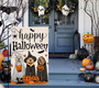 Double Sided Halloween Dog Ghost Garden Flag 12x18 Burlap For Outdoor Holiday Decor