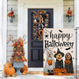 Double Sided Halloween Dog Ghost Garden Flag 12x18 Burlap For Outdoor Holiday Decor