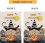 Double Sided Halloween Garden Flag 12x18 Inch - Happy Pumpkin Burlap Decor For Outdoor Yard
