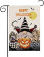 Double Sided Halloween Garden Flag 12x18 Inch - Happy Pumpkin Burlap Decor For Outdoor Yard