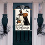 Welcome Halloween House Flag - Ghost & Black Cat Design For Outdoor Yard Decoration, Double-Sided 28x40 Inch