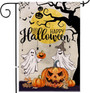 Charming Halloween Garden Flag With Ghost And Pumpkin Design For Patio Lawn DéCor